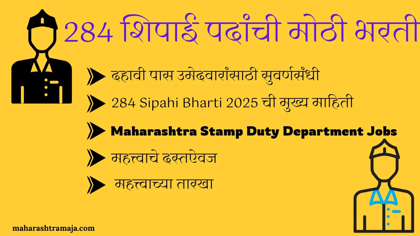 284 शिपाई पदांची मोठी भरती