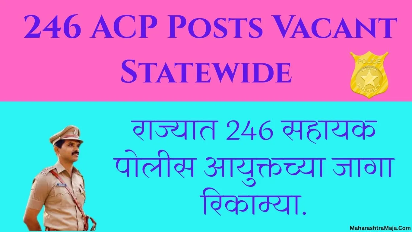राज्यात 246 सहायक पोलीस आयुक्तच्या जागा रिकाम्या | 246 ACP Posts Vacant Statewide